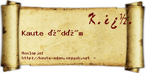 Kaute Ádám névjegykártya
